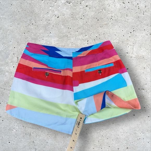 Crosby by Mollie Burch‎ Flat Front Rainbow Colorful Stripe Stripe Shorts Sz 4 - Picture 5 of 5